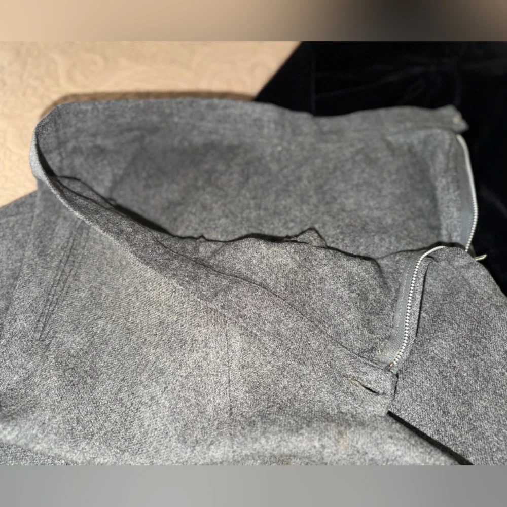 VTG 50s 60s Handmade Gray Wool Full A-Line Skirt, Size S